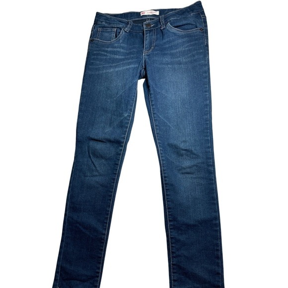 Levi's Denim - Levis Womens SZ 14 710 Super‎ Skinny Jeans Dark Blue Denim Indie Sleaze